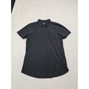X Cuts Shirt Mens XL Curve Hem Short Sleeve Polo Black